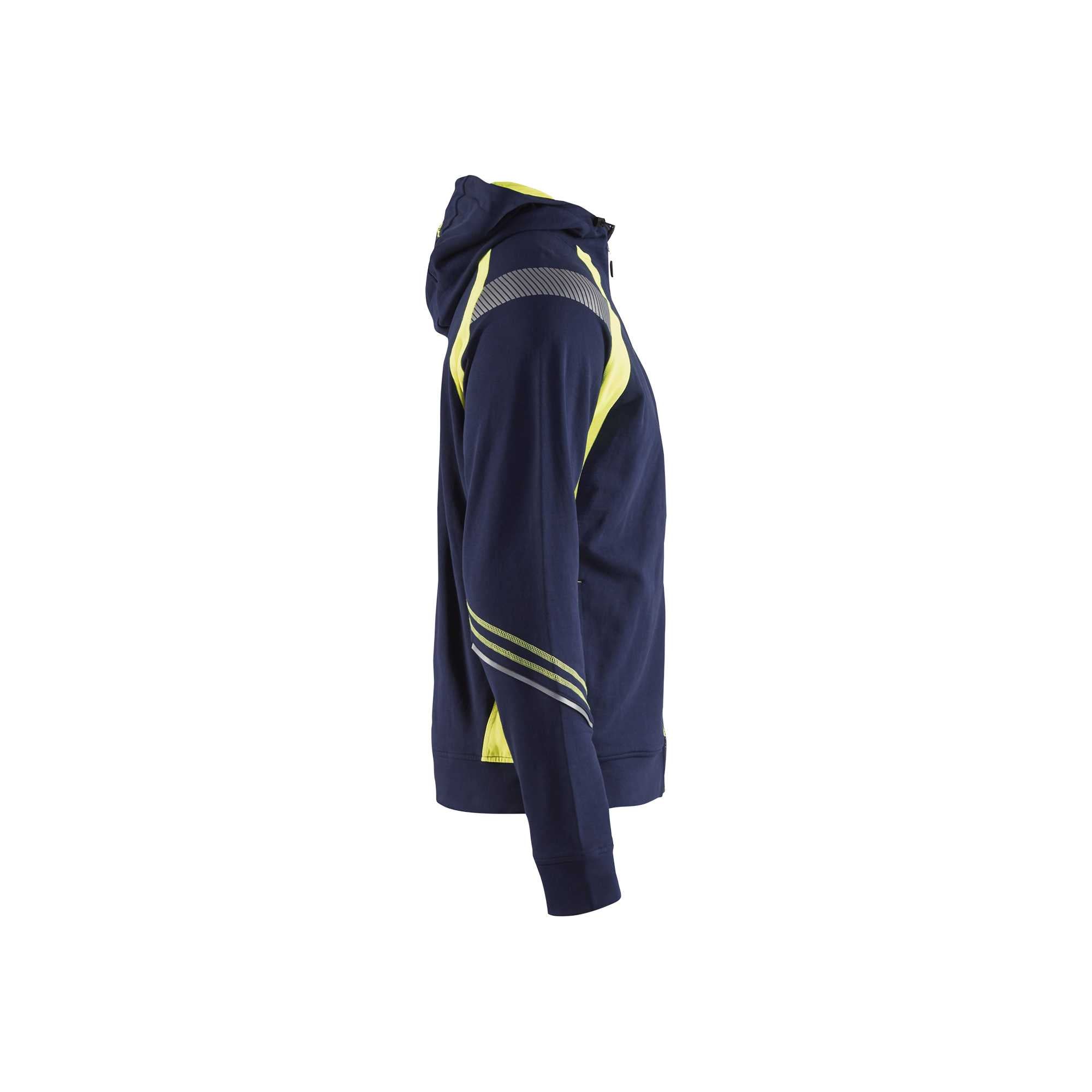 BLAKLADER 34331158 Hoodie with Full Zip Hi Vis Reflective Hoodie Work Sweatshirt MEN - 100% Cotton